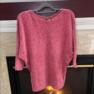 NWOT Attitudes by Renee Chenille Dark Pink Sweater